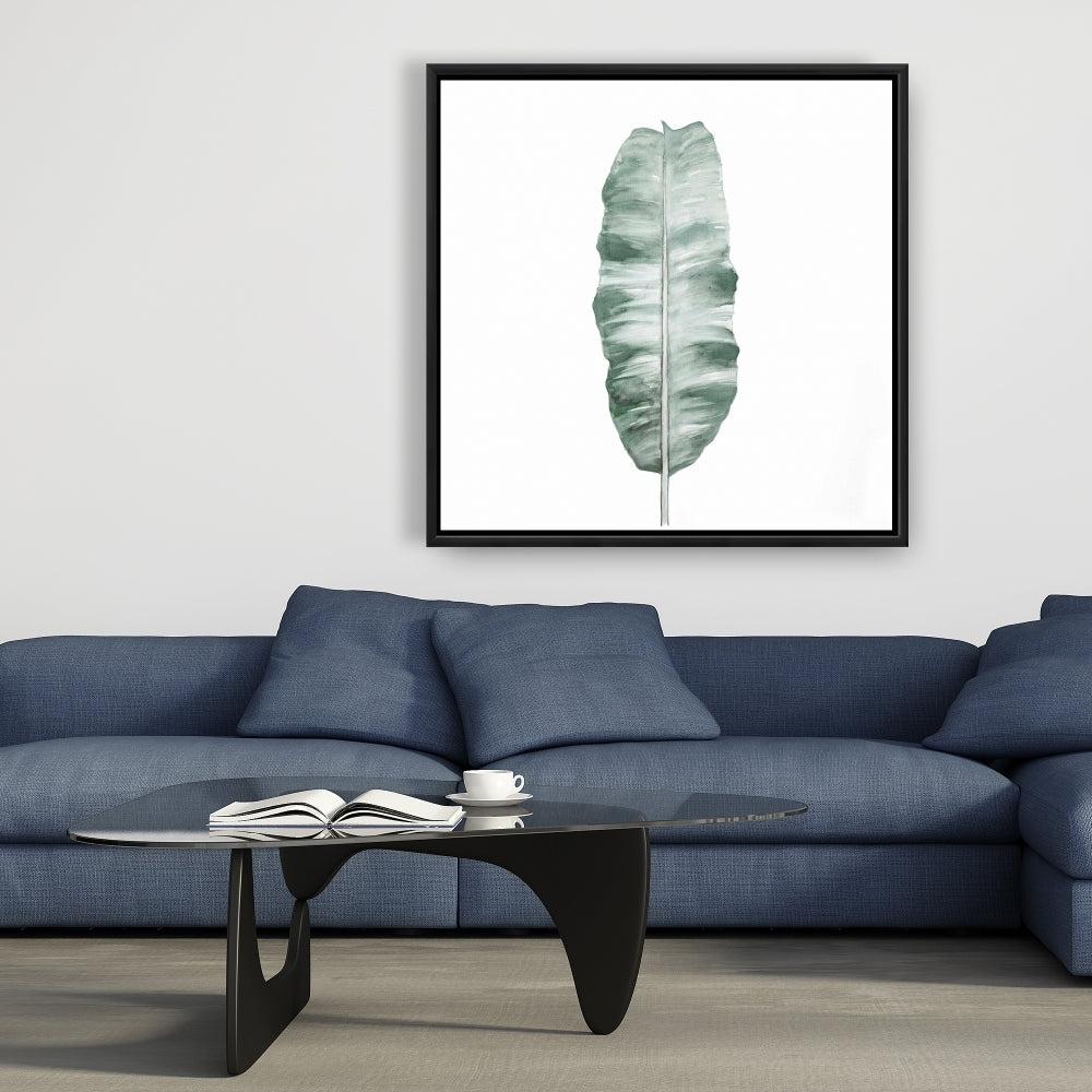 Toile botanique exotique à motif de feuille de bananier | Décoration murale