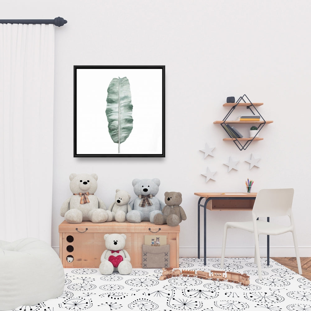 Toile botanique exotique à motif de feuille de bananier | Décoration murale