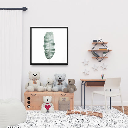 Toile botanique exotique à motif de feuille de bananier | Décoration murale