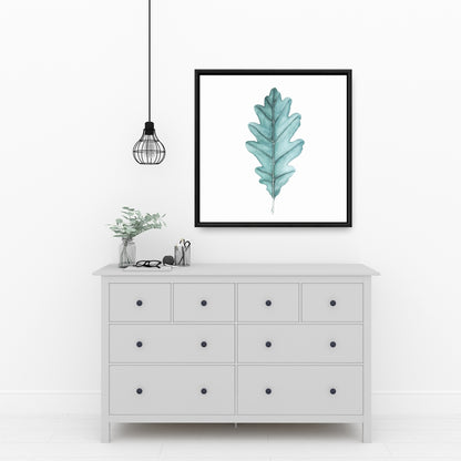 Oak Leaf Green Floral Botanical Bedroom Canvas | Home Decor