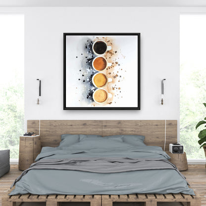 Toile « Quatre tasses de café » | Décoration d'intérieur