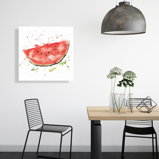 Watermelon Slice Red Food Canvas - Kitchen Home Decor Art