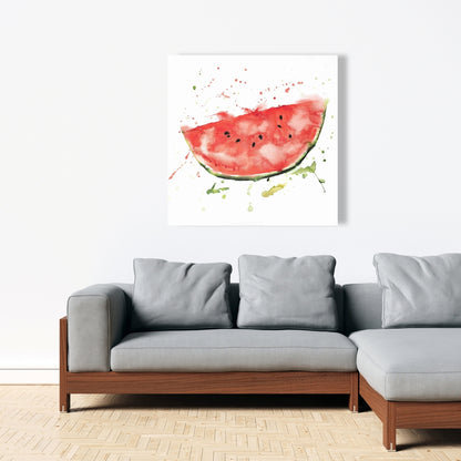 Watermelon Slice Red Food Canvas - Kitchen Home Decor Art