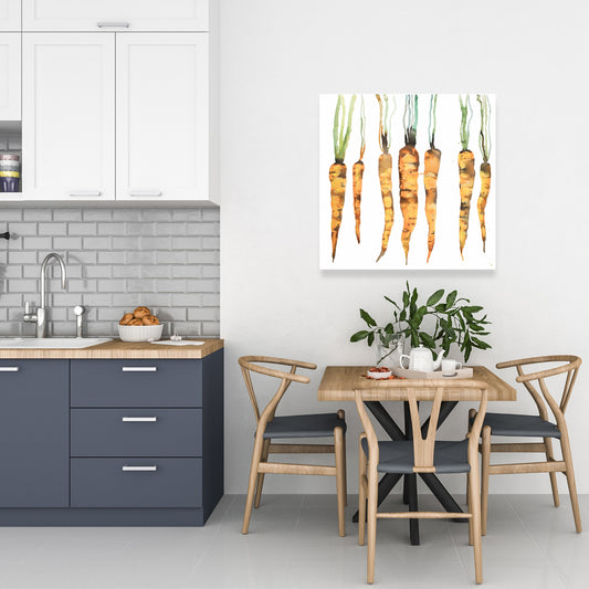 Modern Botanical Gastronomy Canvas - Freshly Picked Carrots Decor