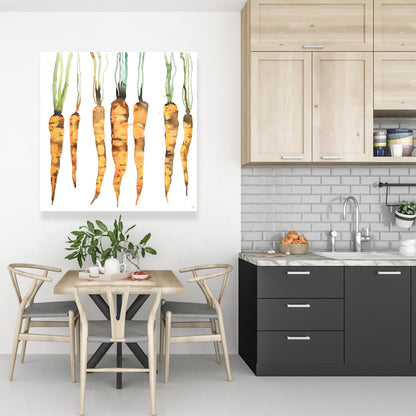 Modern Botanical Gastronomy Canvas - Freshly Picked Carrots Decor
