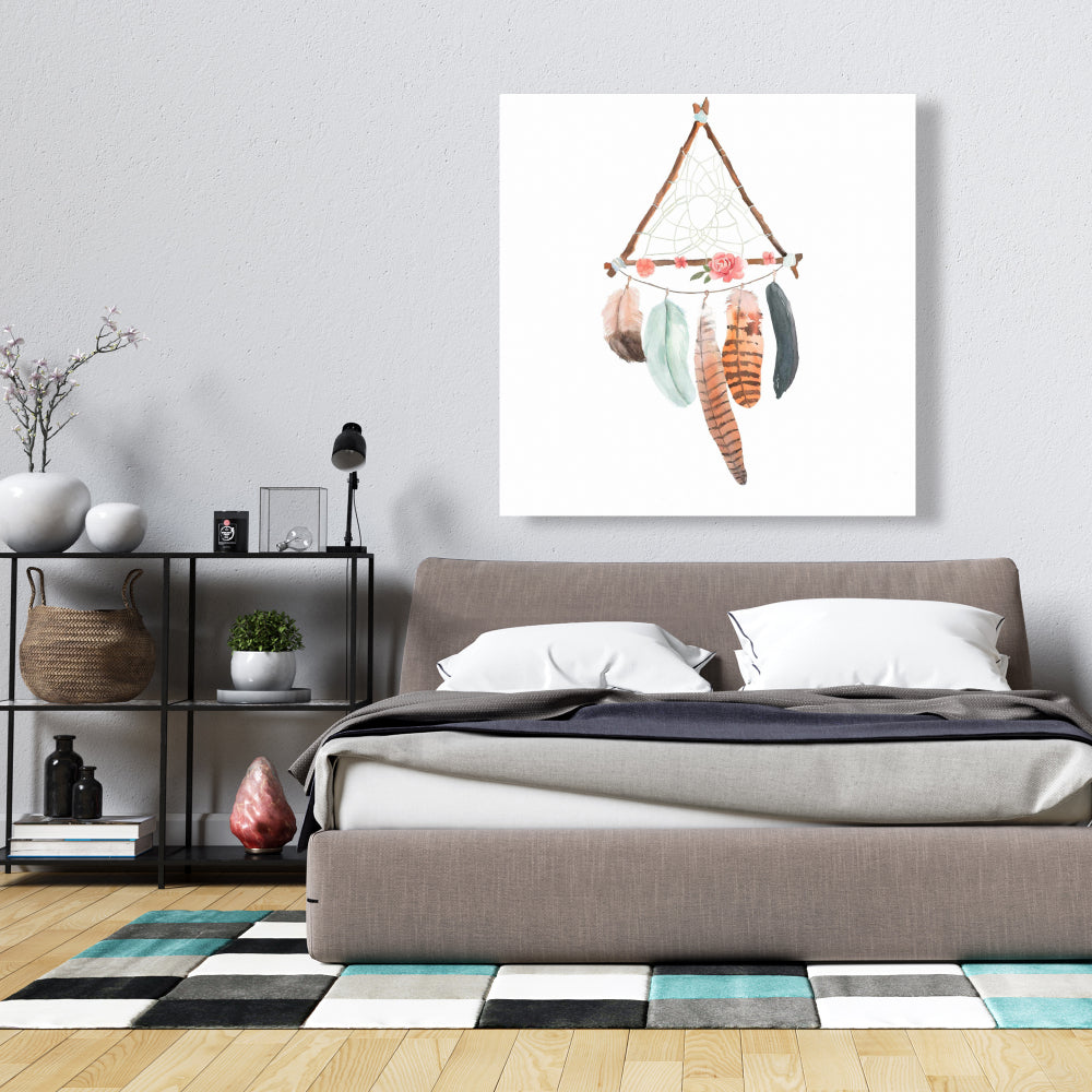 Triangular Dream Catcher Canvas | Bedroom Flowers Decor