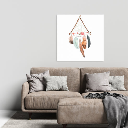 Triangular Dream Catcher Canvas | Bedroom Flowers Decor