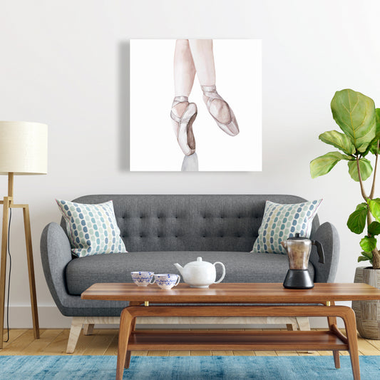 Gray Ballerina Feet Canvas | Sports & Games Hobbies Decor