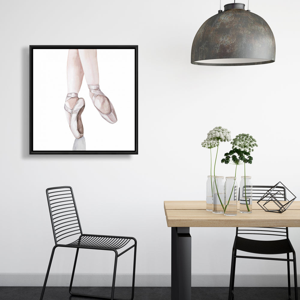 Toile « Pieds de ballerine grise » | Décoration murale romantique pour chambre à coucher