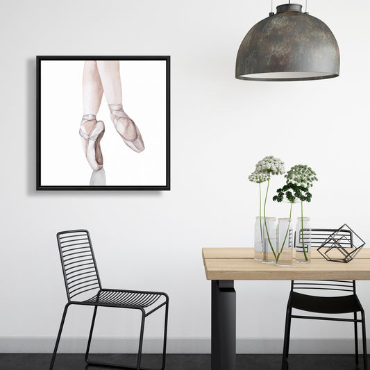 Toile « Pieds de ballerine grise » | Décoration murale romantique pour chambre à coucher