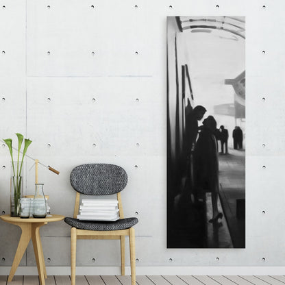 Couple at the Train Station Canvas - Woman Figurative Decor