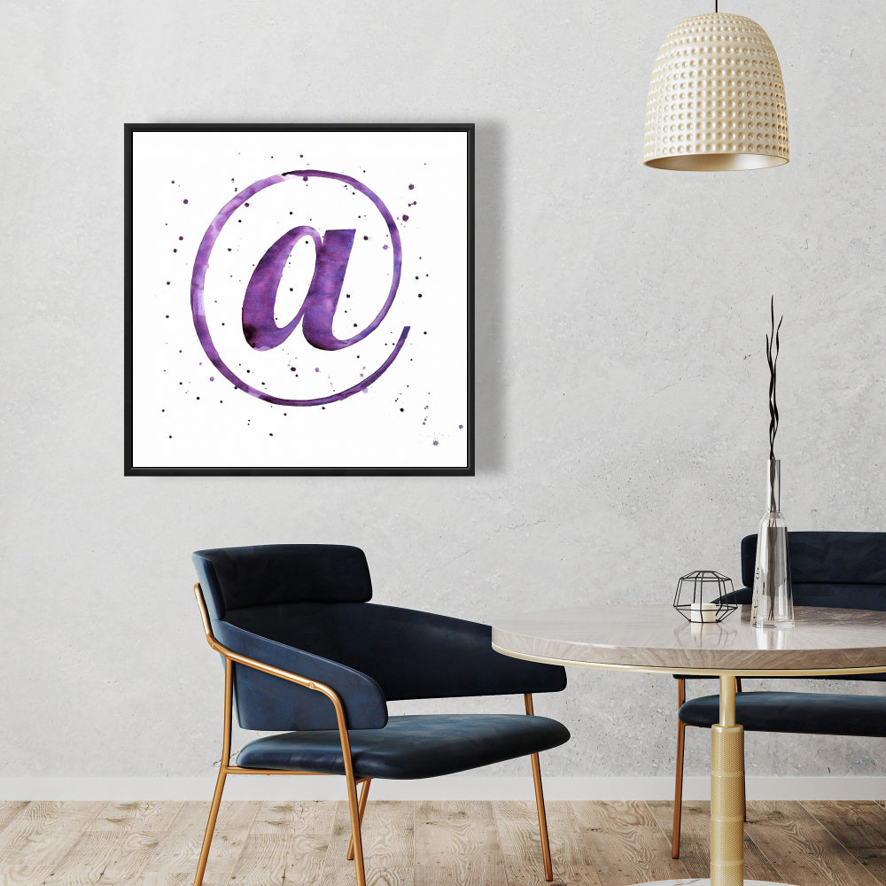 Toile encadrée violette – Symbole de décoration intérieure