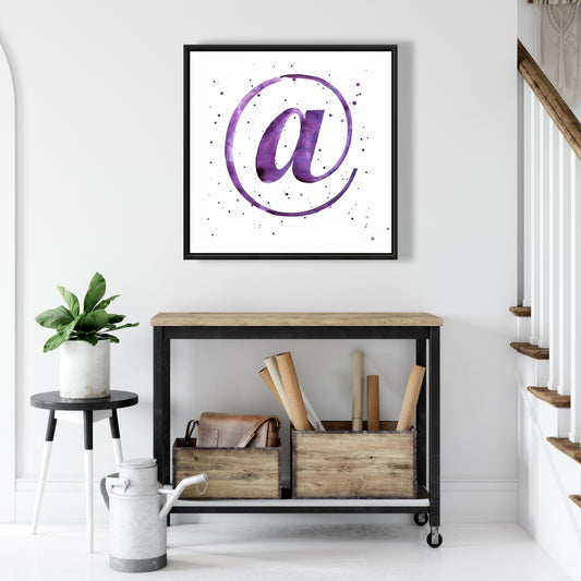 Toile encadrée violette – Symbole de décoration intérieure