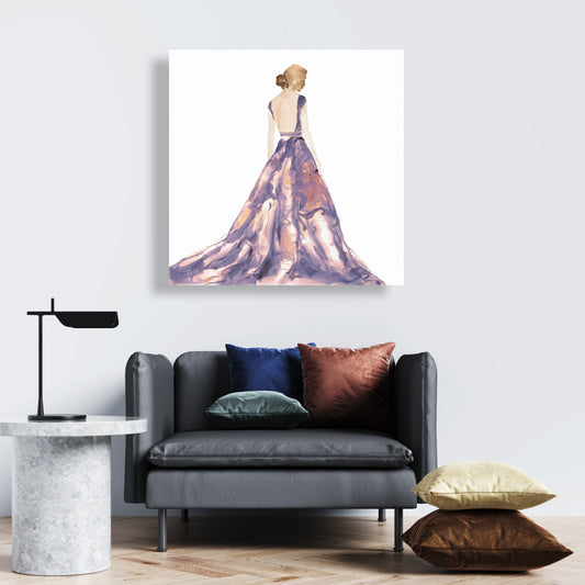 Robe de bal violette sur toile | Décoration d'intérieur romantique et tendance