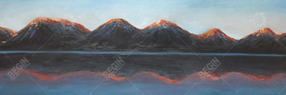 Mountains and Calm Lake Framed Canvas | Bedroom Decor Art