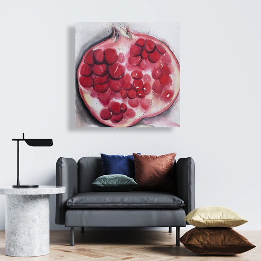 Open Pomegranate Canvas | Gastronomy Art for Home Decor