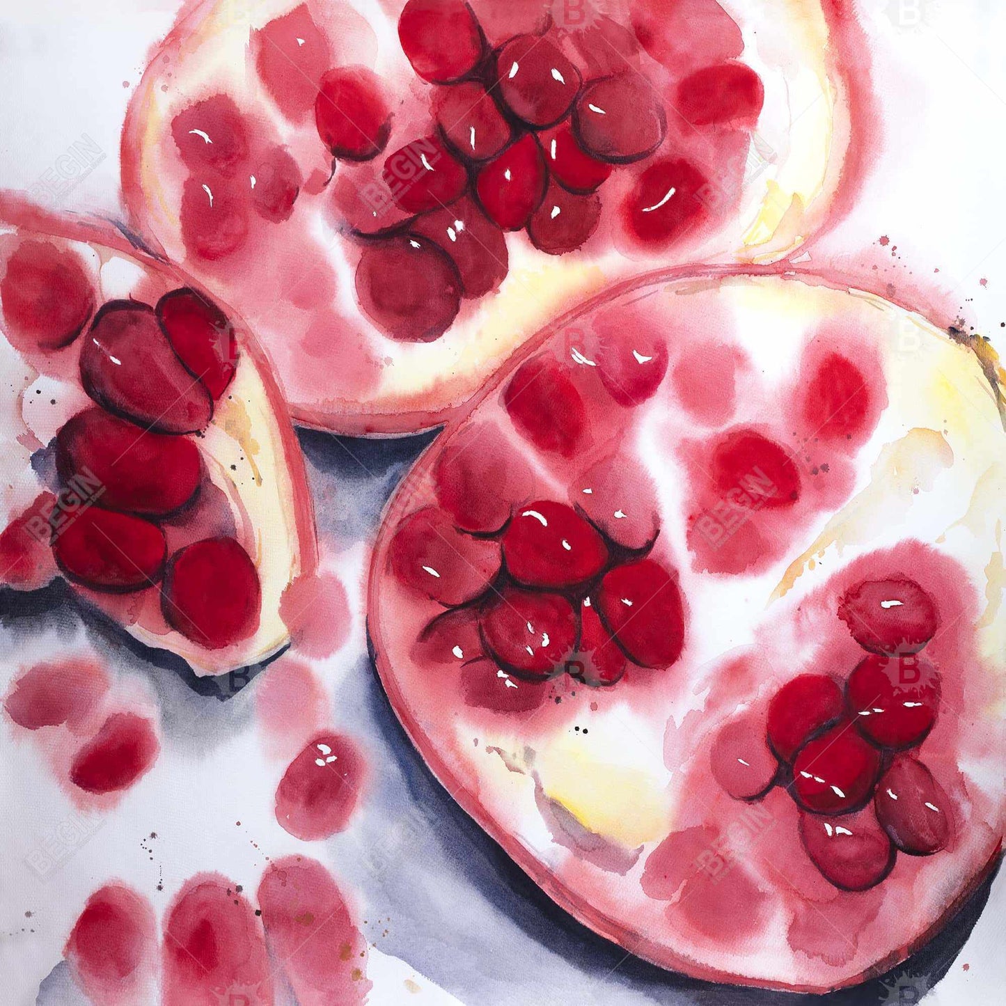 Pomegranate Pieces Canvas - Kitchen Wall Art Home Decor
