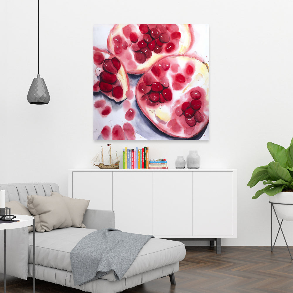 Pomegranate Pieces Canvas - Kitchen Wall Art Home Decor