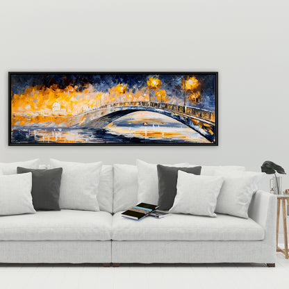 Bridge in the Moonlight Canvas | Contemporary Cities Wall Art