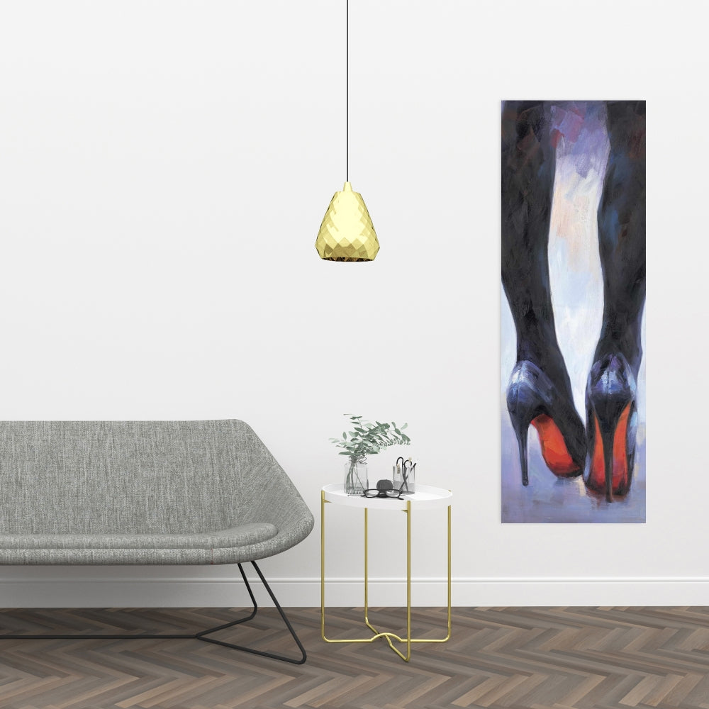 Contemporary Blue Canvas - Long Legs with High Heels Decor