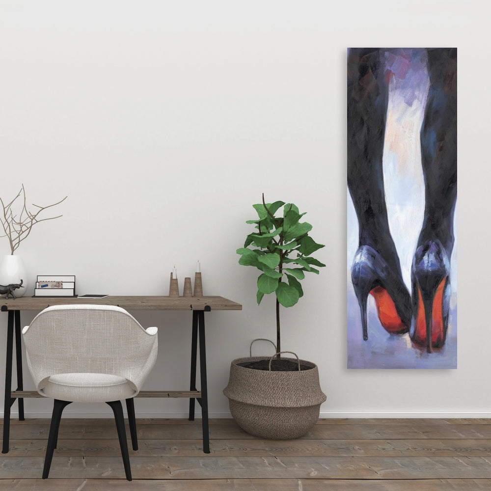 Contemporary Blue Canvas - Long Legs with High Heels Decor