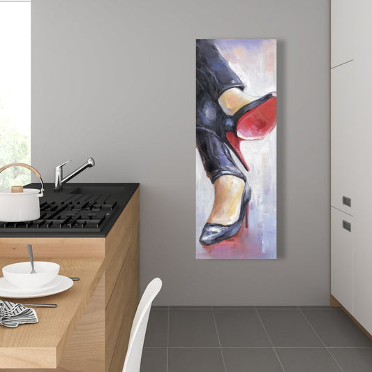 Crossed Legs & High Heels Canvas - Fashion Bedroom Shoes Decor