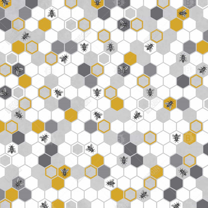 Beehive Pattern Gray Canvas - Children's Art Bedroom Decor