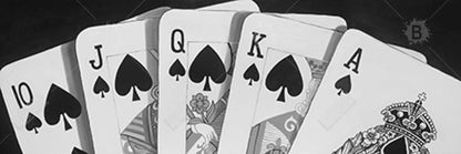 Toile de jeu de cartes noir et blanc | Décoration murale pour homme des cavernes
