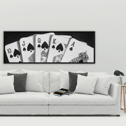 Toile de jeu de cartes noir et blanc | Décoration murale pour homme des cavernes
