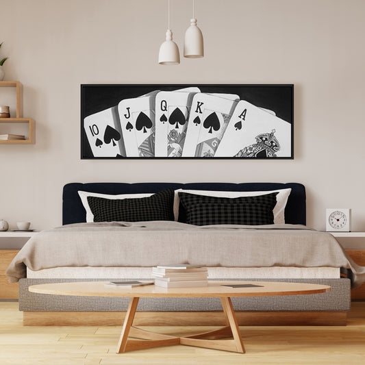 Black and White Card Game Canvas | Man Cave Wall Art Decor