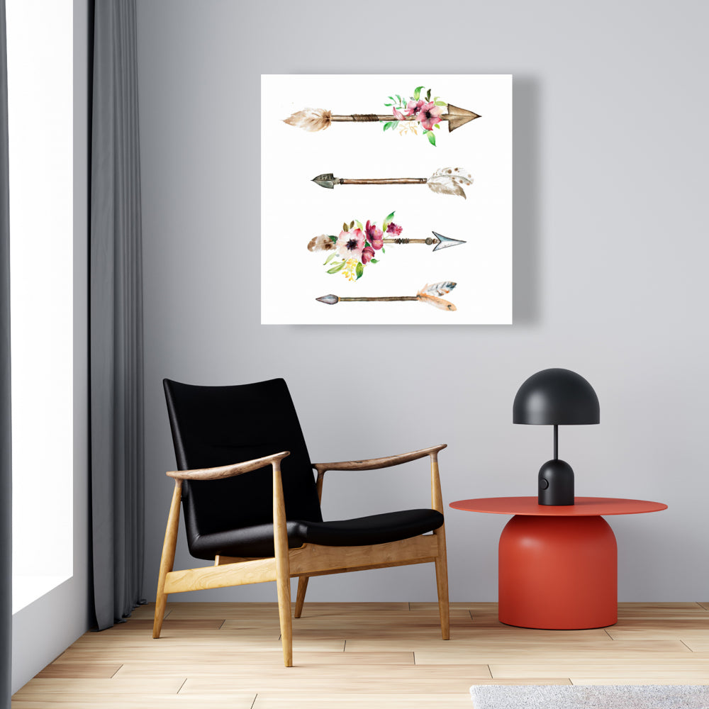 Arrowheads and Flowers Canvas | Floral & Botanical Home Decor