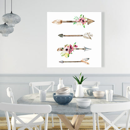 Arrowheads and Flowers Canvas | Floral & Botanical Home Decor