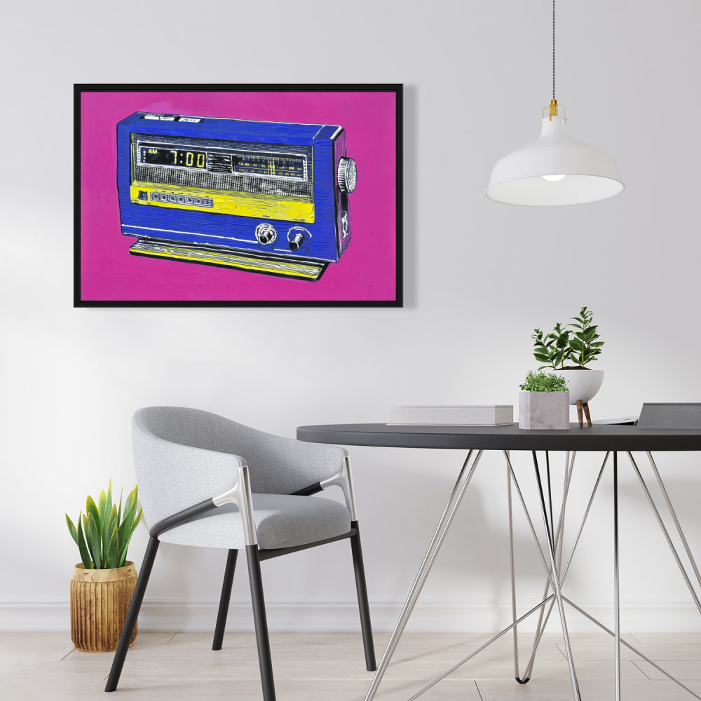 Retro Radio Alarm Canvas | Musical Bedroom Decor Art