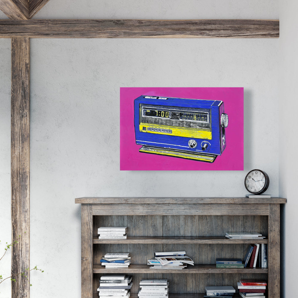 Retro Radio Alarm Canvas | Vintage Musical Instrument Decor