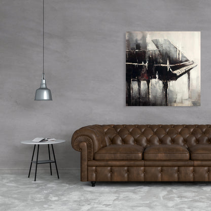 Industrial Style Piano Canvas | Musical Home Decor Art