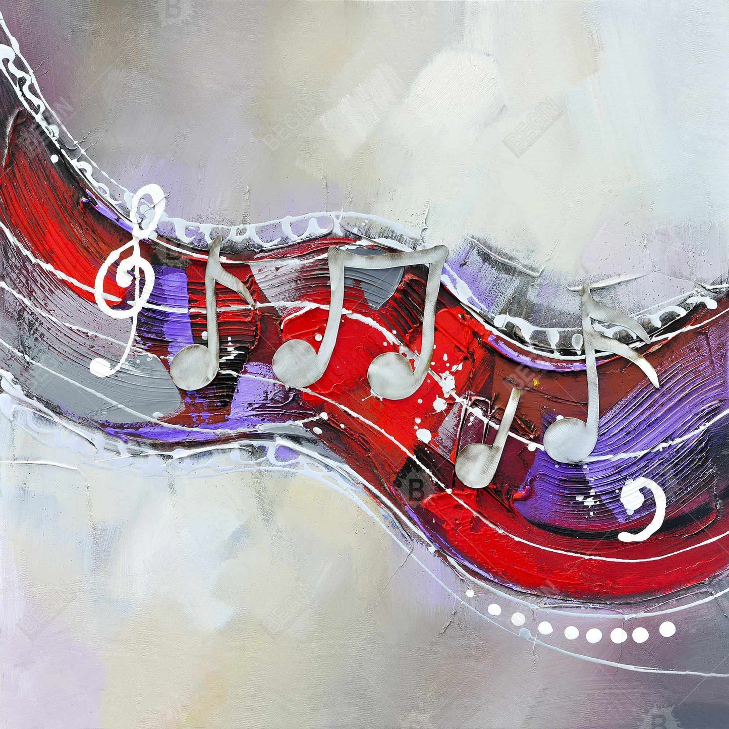 Toile encadrée « Formes musicales » pour chambre à coucher Symphony | Décoration d'intérieur