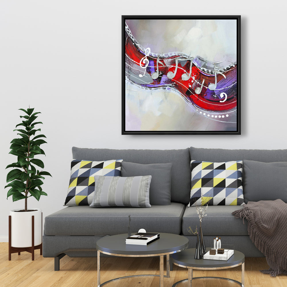 Toile encadrée « Formes musicales » pour chambre à coucher Symphony | Décoration d'intérieur