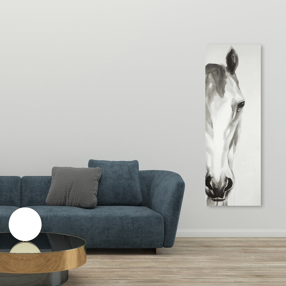 Black & White Horse Face Canvas | Minimalist Home Decor