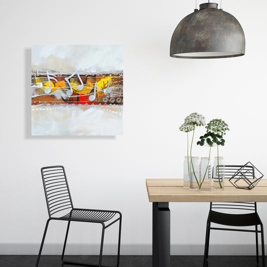 Harmony Gray Canvas - Contemporary Bedroom Decor Wall Art