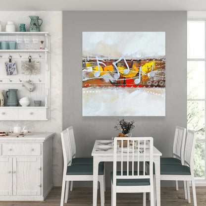 Harmony Gray Canvas - Contemporary Bedroom Decor Wall Art