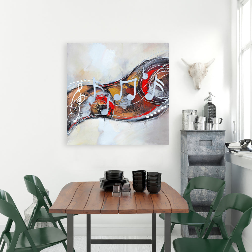 Abstract Serenade Canvas | Contemporary Gray Bedroom Decor