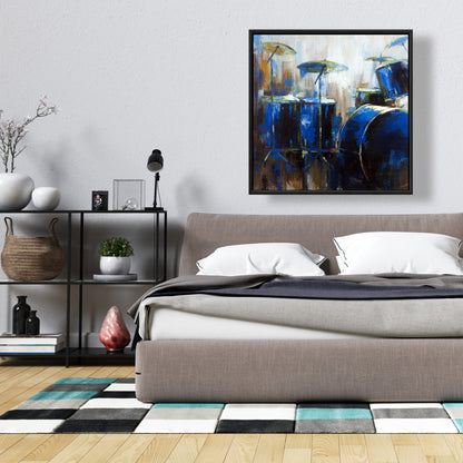 Toile abstraite de batterie | Décoration d'intérieur avec instruments industriels