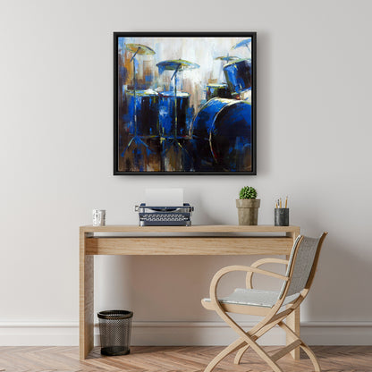 Toile abstraite de batterie | Décoration d'intérieur avec instruments industriels