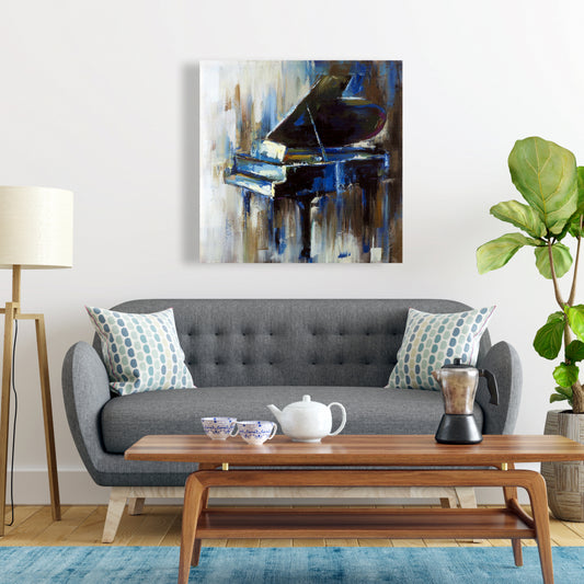 Industrial Instrument Canvas - Abstract Grand Piano Home Decor