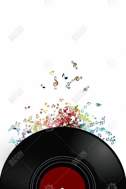 Vinyl Record Notes - Black Magnetic Canvas for Home Decor