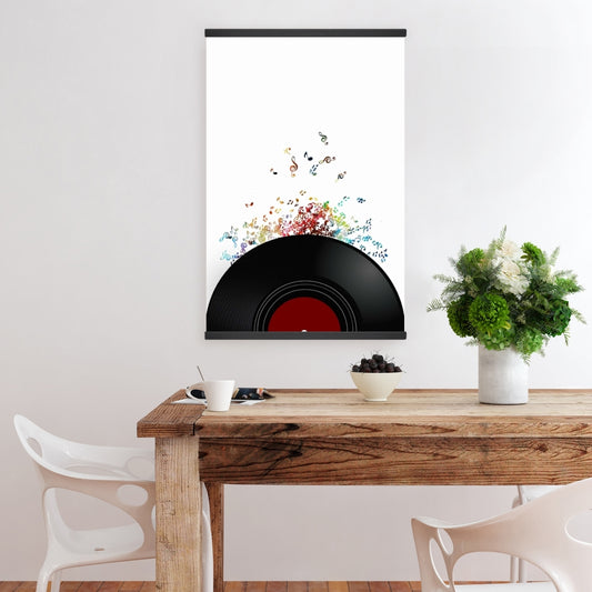 Vinyl Record Notes - Black Magnetic Canvas for Home Decor