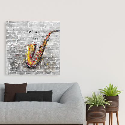 Graffiti of a Saxophone | Bedroom Wall Canvas | Home Decor