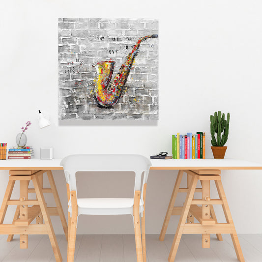 Graffiti of a Saxophone | Bedroom Wall Canvas | Home Decor