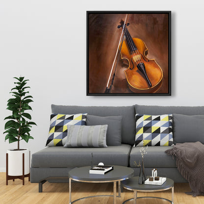 Toile musicale « Violon alto marron » | Décoration encadrée américaine