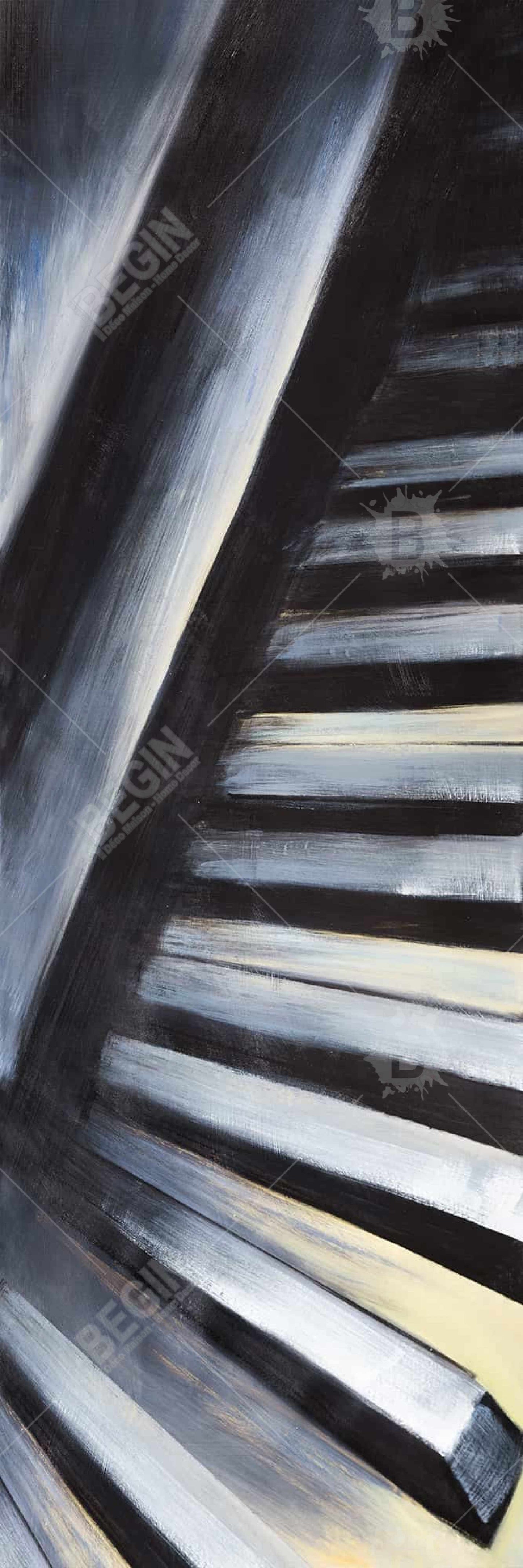 Blue Modern Bedroom Framed Canvas - Piano Keys Home Decor